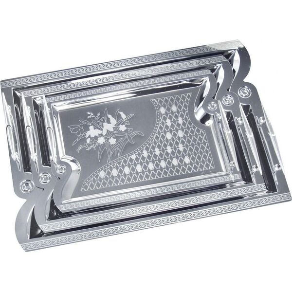 KingHoff ZESTAW 3 TAC STALOWYCH DO SERWOWANIA KINGHOFF KH-4743