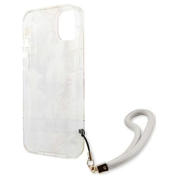 Guess Guess Flower Cord - Etui ze smyczką iPhone 13 mini (Purple)