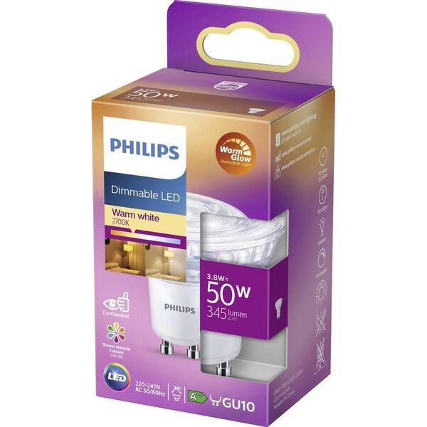 Philips Żarówka LED Philips, GU10, 3.8W, 345lm, 2700K