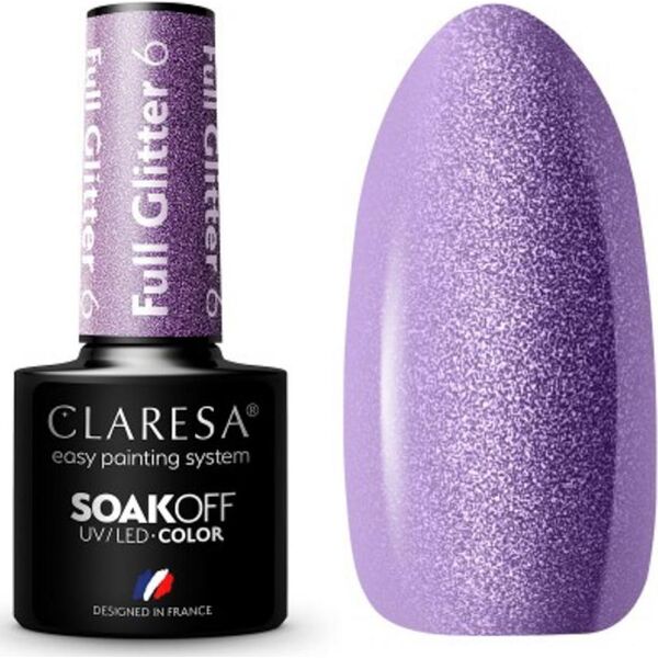Claresa CLARESA Lakier hybrydowy FULL GLITTER 6 -5g