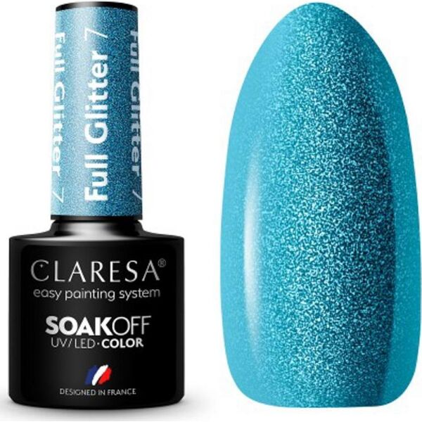 Claresa CLARESA Lakier hybrydowy FULL GLITTER 7 -5g
