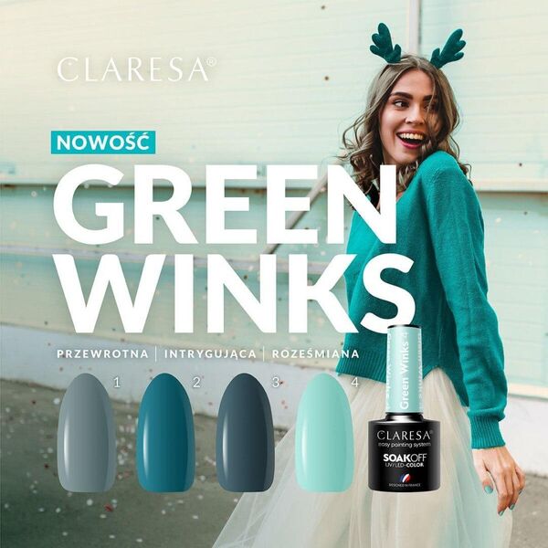 Claresa CLARESA lakier hybrydowy GREEN WINKS 4 -5g
