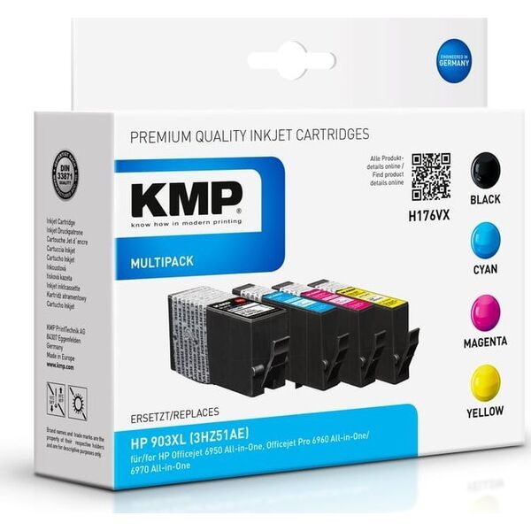Tusz KMP KMP H176VX Promo Pack BK/C/M/Y compatible with HP 3HZ51AE 903XL