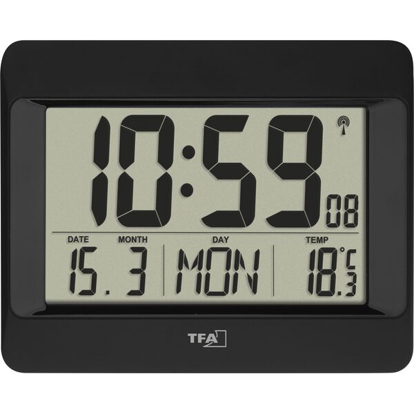 TFA TFA 60.4519.01 Radio Controlled Clock with Temperature