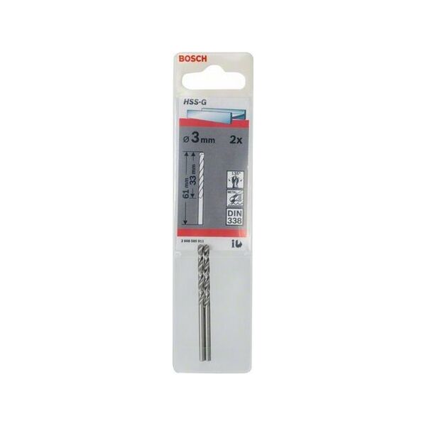 Wiertło Bosch Bosch 2 Metal Drill Bits HSS-G 3,0x33x61mm