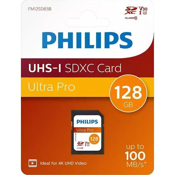 Karta Philips Ultra Pro SDXC 128 GB Class 10 UHS-I/U3 V30 (FM12SD65B/00)