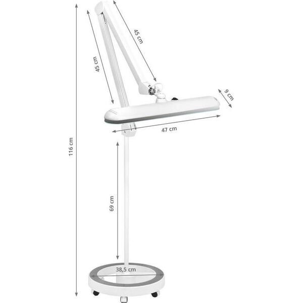Activeshop LAMPA WARSZTATOWA LED ELEGANTE 801-S ZE STATYWEM STANDARD WHITE