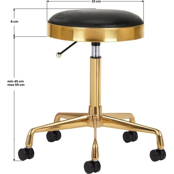 Activeshop TABORET KOSMETYCZNY H7 ZŁOTY CZARNY