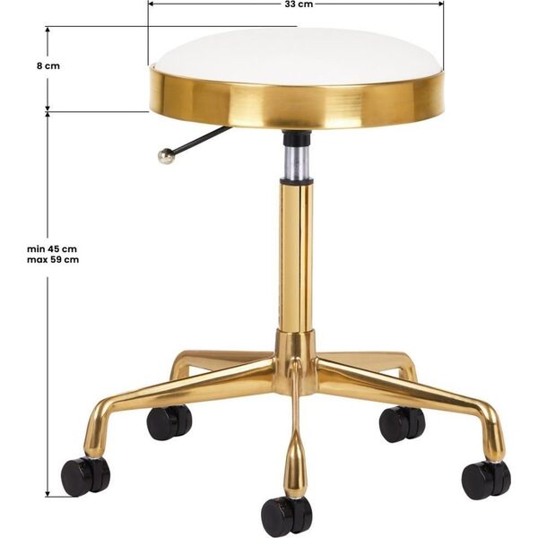 Activeshop TABORET KOSMETYCZNY H7 ZŁOTY BIAŁY
