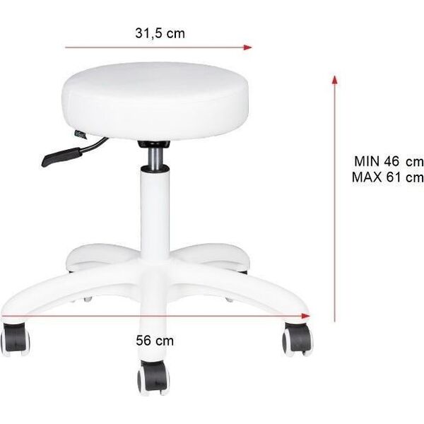 Activeshop TABORET KOSMETYCZNY AM-303-2 BIAŁY