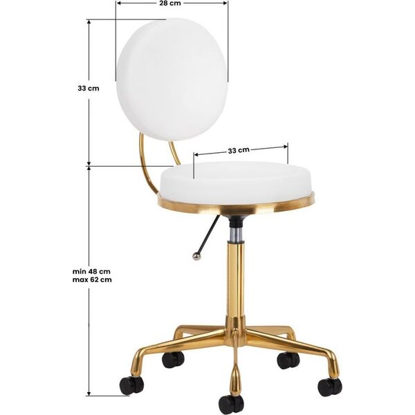 Activeshop TABORET KOSMETYCZNY H5 ZŁOTO BIAŁY