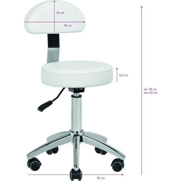 Activeshop TABORET KOSMETYCZNY AM-304 BIAŁY