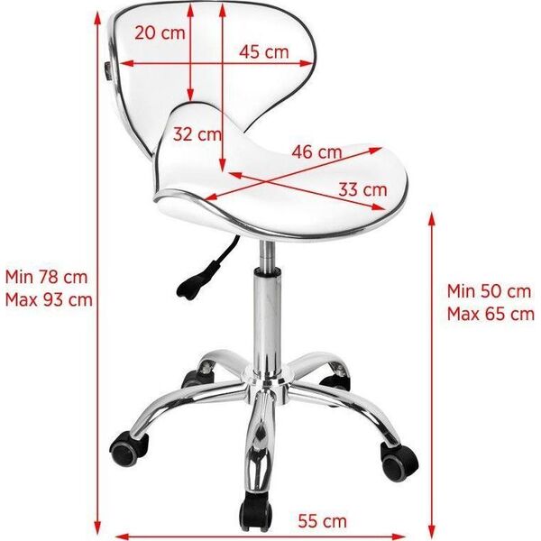 Gabbiano GABBIANO TABORET KOSMETYCZNY Q-4599 BIAŁY