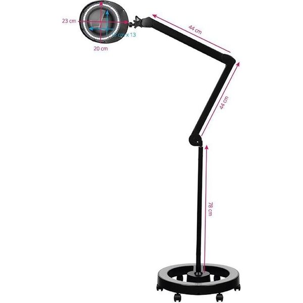 Activeshop LAMPA LUPA ELEGANTE 6025 60 LED SMD 5D BLACK ZE STATYWEM