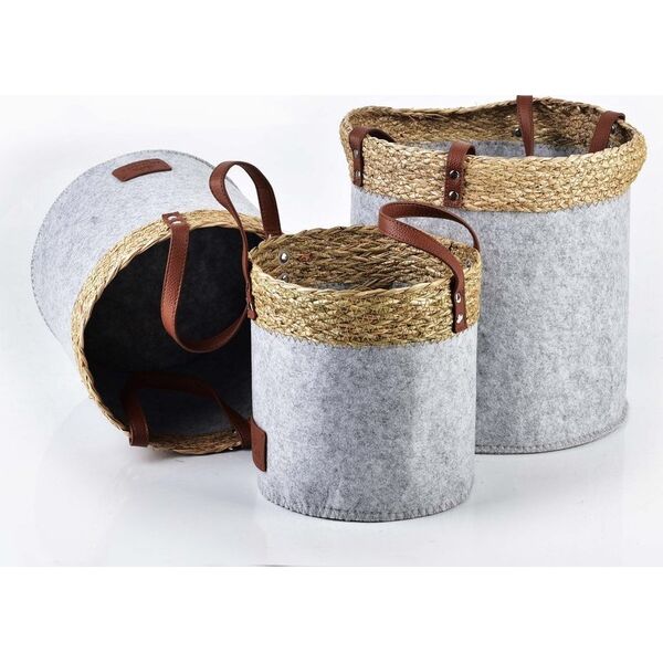 Affek Design AMPARO KOMPLET 3 KOSZY 28xH28CM,24xH24CM 20xH20CM