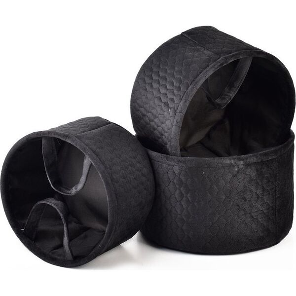 Affek Design SARA BLACK KOMPLET 3 KOSZY L30xh18cm, M27xh16cm, S24xh14cm