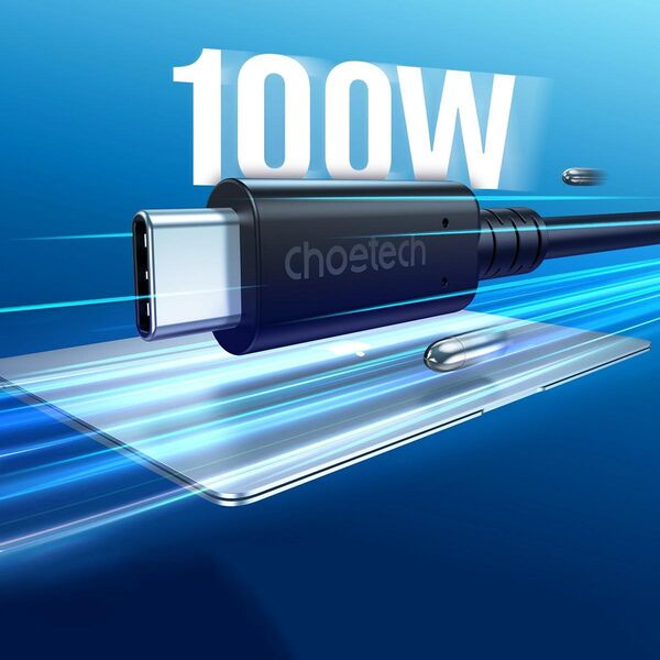 Kabel USB Choetech USB-C - USB-C 0.8 m Czarny (XCC-1028)