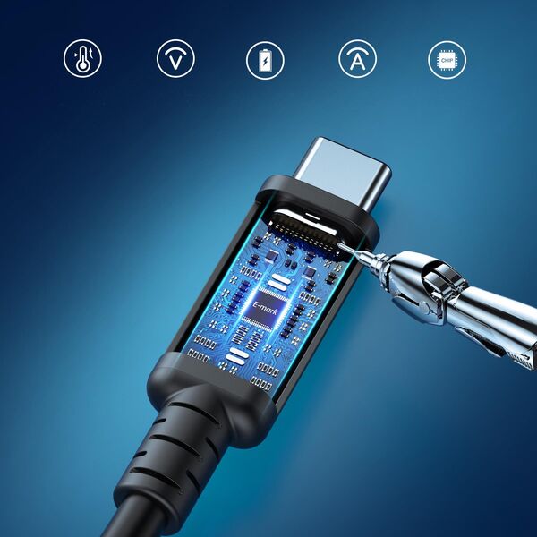 Kabel USB Choetech USB-C - USB-C 0.8 m Czarny (XCC-1028)
