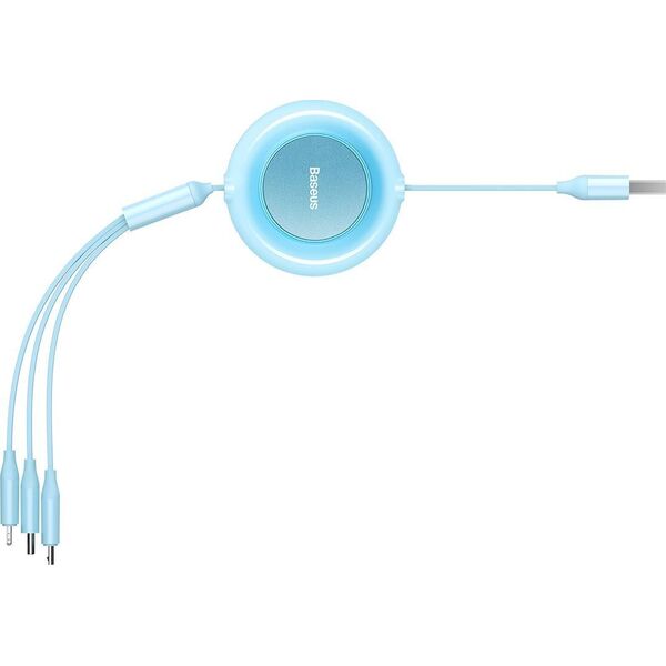Kabel USB Baseus USB-A - USB-C + microUSB + Lightning 1.1 m Niebieski (BSU3383BLU)