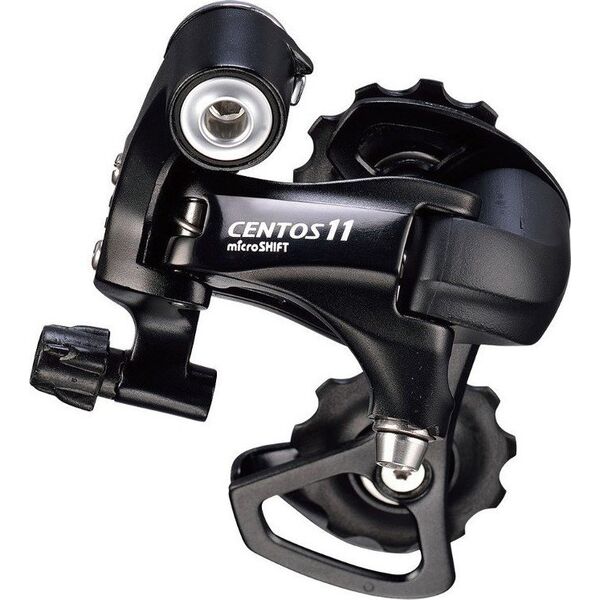 Microshift Przerzutka Tylna MICROSHIFT CENTOS, 11.rzędowa(2x11), Kompatybilna z Shimano, Krótki Wózek(Al.), Max. Tryb 25-30T, Pojemność 35T, Czarna (NEW)