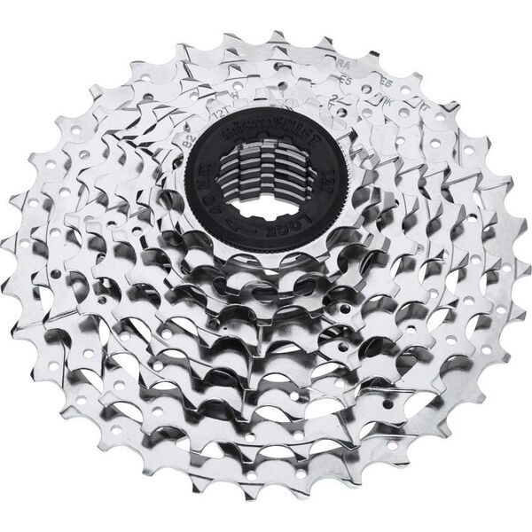 Microshift Kaseta MICROSHIFT MEZZO/R8, 8.rzędowa, Stalowa, Kompatybilna z Shimano, 11-13-15-18-21-24-28-34, Nikiel (NEW)