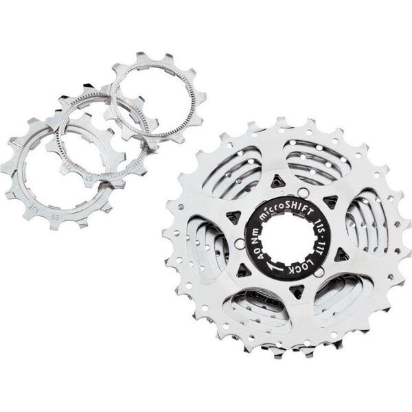 Microshift Kaseta MICROSHIFT CENTOS 11.rzędowa, Stalowa, Kompatybilna z Shimano, 11-12-13-14-15-16-17-19-21-24-28, Chrom, (NEW)