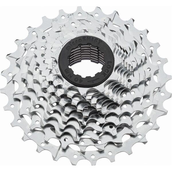 Microshift Kaseta MICROSHIFT R10 10.rzędowa, Stalowa, Kompatybilna z Shimano, 11-12-13-14-15-17-19-21-24-28, Chrom (NEW)