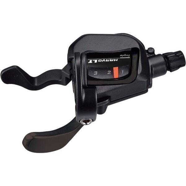 Microshift Manetka MICROSHIFT MARVO, Lewa, 3.rzędowa, Kompatybilna z Shimano, Xpress Trigger, Optyczny Wskaźnik Przełożeń (NEW)