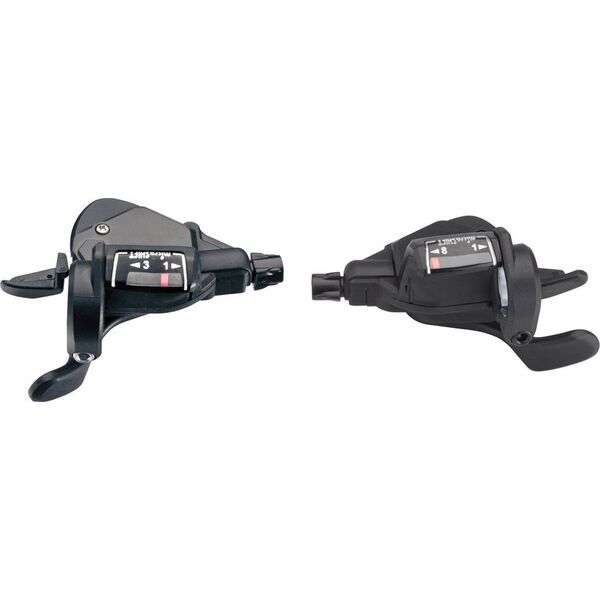Microshift Manetki MICROSHIFT MEZZO, Para, 8.rzędowe(3x8), Kompatybilne z Shimano, Thumb Tap, Optyczny Wskaźnik Przełożeń (NEW)