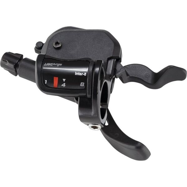 Microshift Manetka MICROSHIFT, Prawa, 8.rzędowa, Kompatybilne z Shimano, Xpress Shifter, Optyczny Wskaźnik Przełożeń, Czarna (NEW)