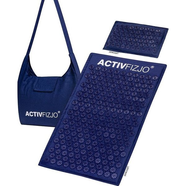 Activeshop MATA DO AKUPRESURY ACTIVFIZJO PREMIUM NATURAL GRANATOWA Z PODUSZKĄ