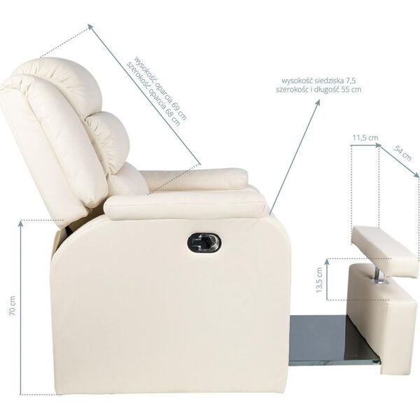 Activeshop FOTEL SPA DO PEDICURE HILTON KREMOWY