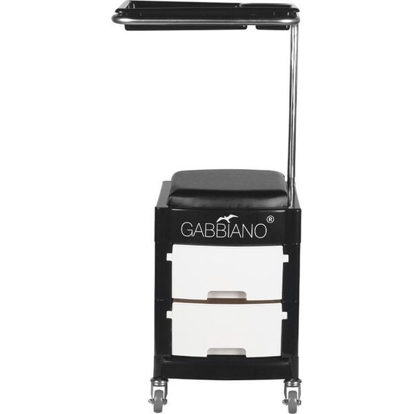 Activeshop POMOCNIK - TABORET DO PEDICURE 16 PLUS CZARNY/BIAŁY