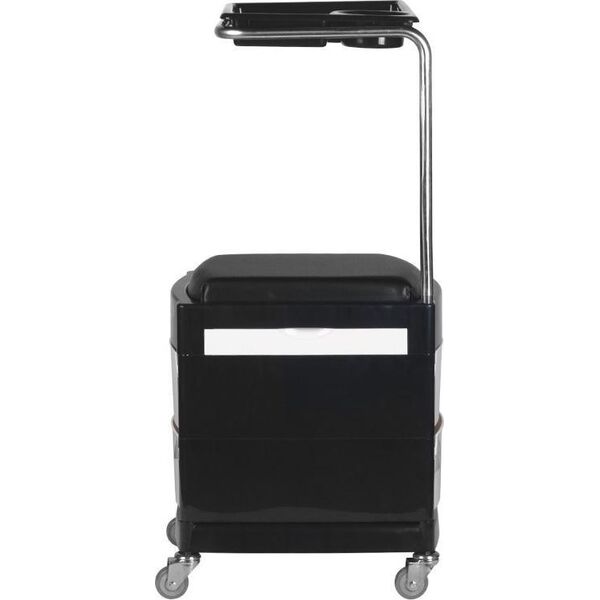 Activeshop POMOCNIK - TABORET DO PEDICURE 16 PLUS CZARNY/BIAŁY