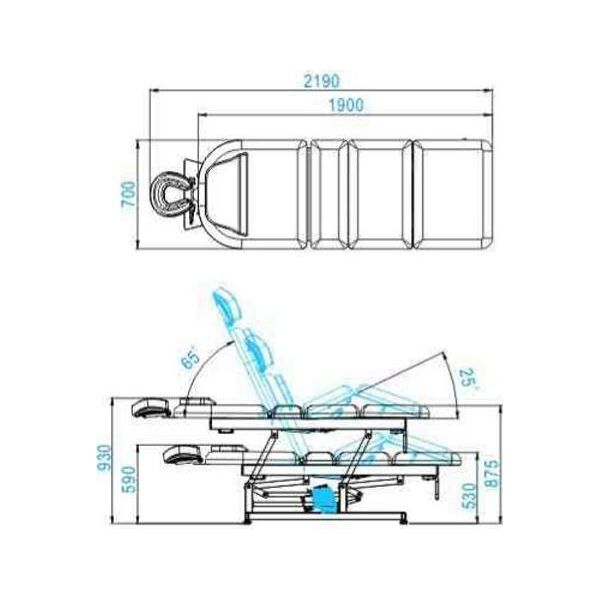 Azzurro LEŻANKA ELEKTR. DO MASAŻU AZZURRO 693A 1 SILN. BIAŁA