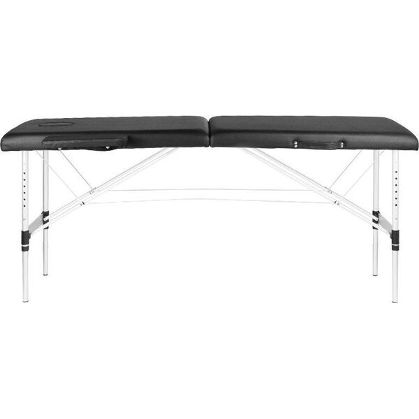 Activeshop STÓŁ SKŁADANY DO MASAŻU ALUMINIOWY KOMFORT ACTIV FIZJO 2 SEGMENTY CZARNY