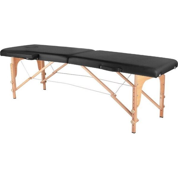 Activeshop STÓŁ SKŁADANY DO MASAŻU WOOD KOMFORT ACTIV FIZJO 2 SEGMENTOWE CZARNY