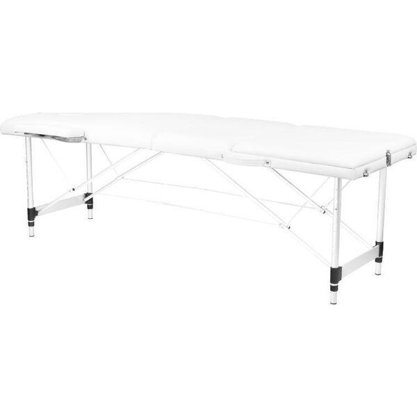Activeshop STÓŁ SKŁADANY DO MASAŻU ALUMINIOWY KOMFORT ACTIV FIZJO 3 SEGMENTOWY WHITE