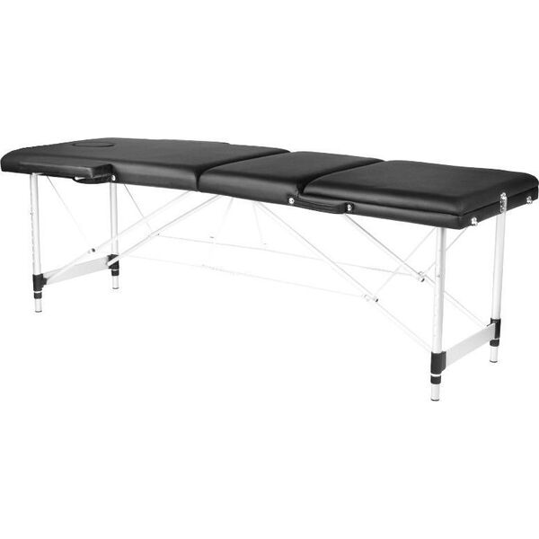 Activeshop STÓŁ SKŁADANY DO MASAŻU ALUMINIOWY KOMFORT ACTIV FIZJO 3 SEGMENTOWY CZARNY