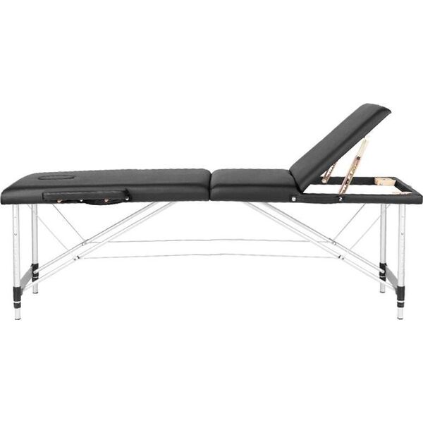 Activeshop STÓŁ SKŁADANY DO MASAŻU ALUMINIOWY KOMFORT ACTIV FIZJO 3 SEGMENTOWY CZARNY