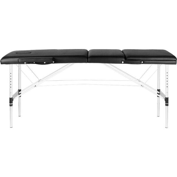 Activeshop STÓŁ SKŁADANY DO MASAŻU ALUMINIOWY KOMFORT ACTIV FIZJO 3 SEGMENTOWY CZARNY