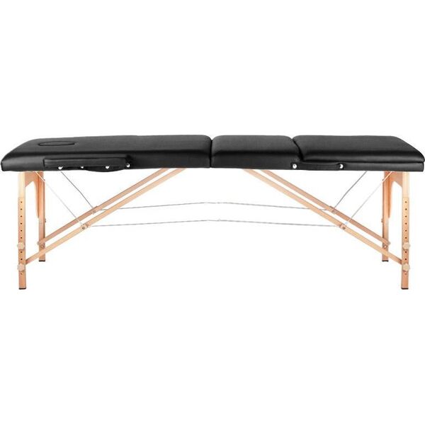 Activeshop STÓŁ SKŁADANY DO MASAŻU WOOD KOMFORT ACTIV FIZJO 3 SEGMENTOWE CZARNY