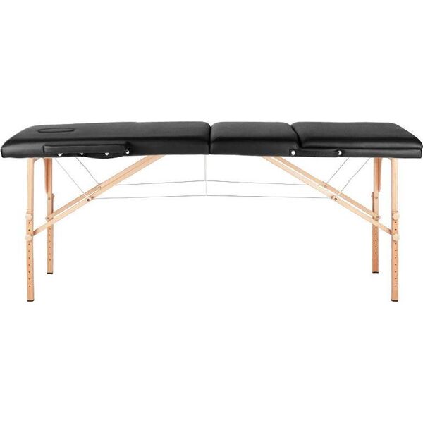 Activeshop STÓŁ SKŁADANY DO MASAŻU WOOD KOMFORT ACTIV FIZJO 3 SEGMENTOWE CZARNY