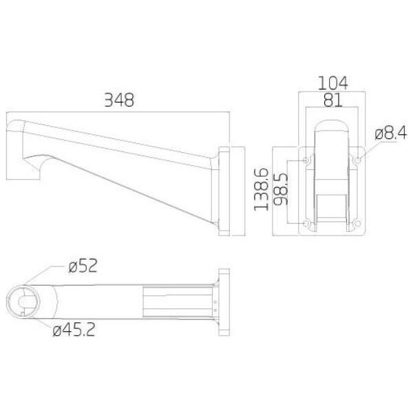 Ernitec Gooseneck wall mount suited