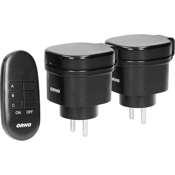 Orno Zestaw bezprzewodowych mini gniazd sterowanych pilotem 2+1, IP44