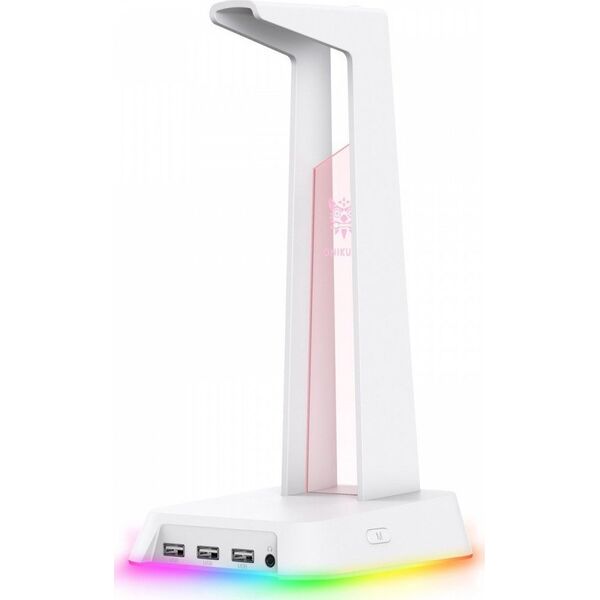 Onikuma Stojak na słuchawki z podświetleniem RGB ST2 biały