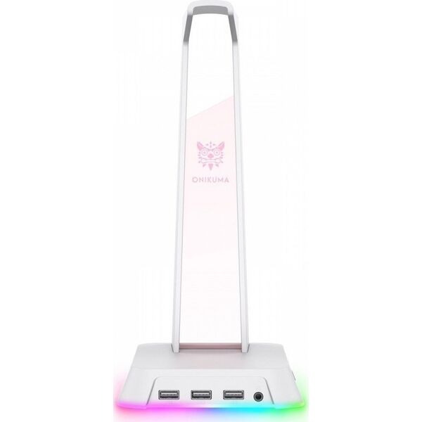 Onikuma Stojak na słuchawki z podświetleniem RGB ST2 biały