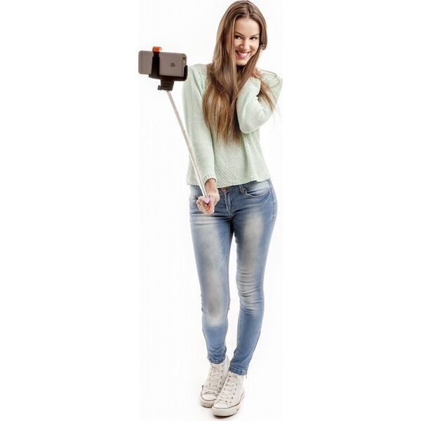 Selfie stick MadMan MadMan Selfie tyč DELUXE BT 100 cm růžová (monopod)