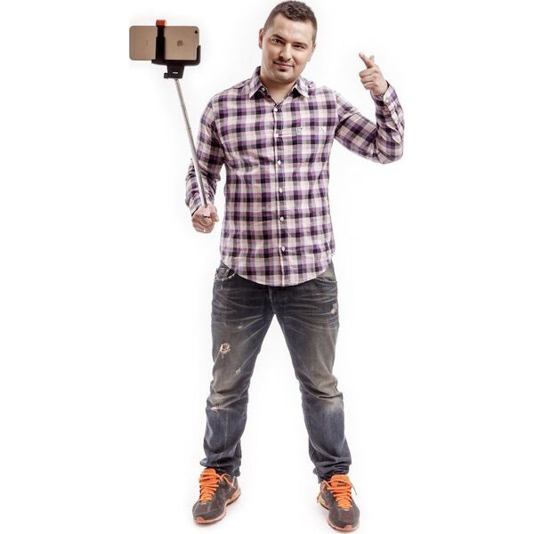 Selfie stick MadMan MadMan Selfie tyč DELUXE BT 100 cm růžová (monopod)