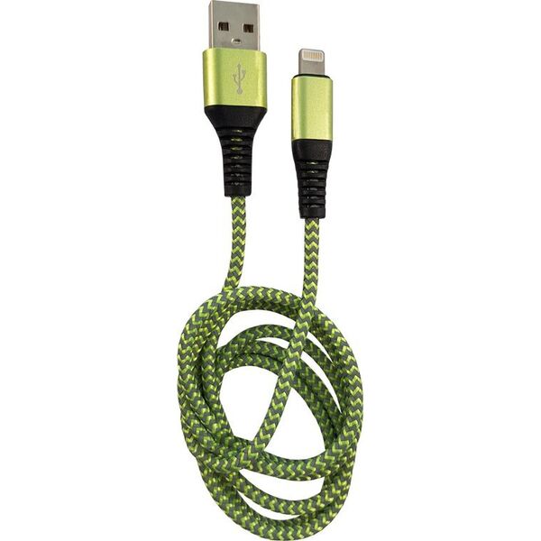Kabel USB LC-Power USB-A - Lightning 1 m Zielono-szary (31331G)